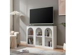 Credenza 'Trorhun' Con 6 Vani A Giorno 120 X 30 X 80 Cm Bianco