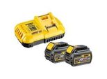 Xr Flexvolt Akku Starterkit DCB118T2, Inkl. 2X Akku 54Volt 2Ah, Set Gelb/Schwarz, 54Volt 2Ah Oder 18Volt 6Ah, SchnellladegeräT DCB118