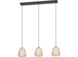 Eglo Lampada A Sospensione Ciudadela, Lampada A Sospensione A 3 Luci Sopra Il Tavolo Da Pranzo, Lampada Da Sala Da Pranzo A Forma Di Diamante In Metallo, Lampada A Sospensione, Attacco E27, 88 Cm