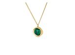 Kette Mit AnhäNger Lacoste "Fashion Show", Gelbgoldfarben, GrüN, Halsketten, Damen, Edelstahl, L: 61 B: 2Mm, Mit Malachit, B:2Mm