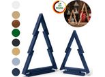 Floranica Albero Di Natale Antracite In Legno Di Pino Set 2 Espositori Decorativi Per Natale