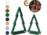 Floranica Alberi Di Natale Verdi In Legno Di Pino Set 2 Decorazioni Natalizie Sostenibili