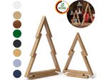 Floranica Set 2 Alberi Di Natale In Legno Di Pino Decorazione Natalizia Non Trattata Design Naturale