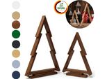 Floranica Set Albero Di Natale Marrone In Legno Di Pino Decorazione Natalizia Artigianale
