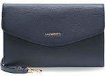 Lazarotti Pelle Pochette Borsa A Tracolla Bologna Leather Clutch Navy Blu Scuro