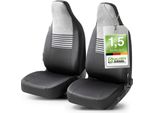 Walser Coprisedili Auto Premium Gordon Con Chiusura Lampo Qualità Vincente Molto Buona* Coprisedili Auto, Coprisedili ZIPP-IT, 2 Coprisedili Anteriori Nero/Grigio 11866
