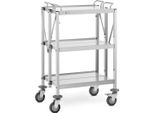 Carrello Di Servizio Royal Catering - Acciaio Inox - 3 Ripiani - Ripiani: 58 X 40 Cm - 100 Kg - Ripiegabile -