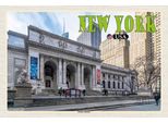 Vianmo Insegna In Legno 12X18 Cm New York Usa Public Library Bibliothek