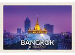 Vianmo Insegna In Legno 12X18 Cm Bangkok Thailand Der Goldene Berg Tempel