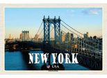 Vianmo Insegna In Legno 12X18 Cm New York Usa Manhattan Bridge BrüCke