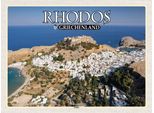 Vianmo Insegna In Legno 30X40 Cm Rhodos Griechenland Lindos Stadt Meer