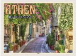 Vianmo Insegna In Legno 30X40 Cm Athen Griechenland Plaka Stadtteil