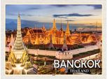 Vianmo Insegna In Legno 30X40 Cm Bangkok Thailand Tempel Sonnenuntergang