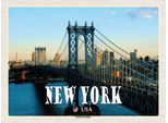 Vianmo Insegna In Legno 30X40 Cm New York Usa Manhattan Bridge BrüCke