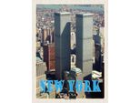Vianmo Insegna In Legno 40X30 Cm New York Usa World Trade Center
