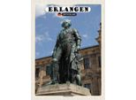 Vianmo Insegna In Legno 40X30 Cm Erlangen Markgrafenstatue