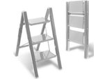 Clanmacy Scala Pieghevole 3 Gradini Argento Scaletta Scaletta Scaletta Pieghevole Alluminio