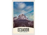 Vianmo Insegna In Legno 18X12 Cm Ecuador SüD Amerika Gebirge Schnee