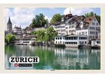 Vianmo Insegna In Legno 12X18 Cm ZüRich Schweiz Altstadt Fluss