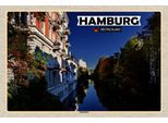 Vianmo Insegna In Legno 12X18 Cm Hamburg Ausblick Fluss