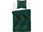 Biancheria Da Letto, Biancheria Da Letto In Raso, 100% Cotone 180X200 4456A Verde, Foglie