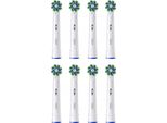 8X Testine Per Spazzolino Elettrico Oral-B Pro Cross Action Bianco 100%