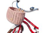 Cestino Per Bicicletta In Vimini, Rosa Sporco, Con Cinghia, Dumpy, Grande