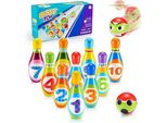 Set Da Bowling Da 12 Pezzi, Gioco Del Lancio Dei Barattoli, Età 2 3 4 5 6 Anni, Giocattoli Per Bambini, Giochi Per Bambini, Giochi Didattici, Regalo, Giocattoli Montessori, Gioco Dei Birilli