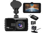 Dashcam Anteriore E Posteriore Per Auto — Dash Cam Con Schermo Ips Da 3 Pollici Fhd 1080P, Per Auto Con Grandangolo 170°, Visione Notturna Super, Sensore G, Registrazione In Loop
