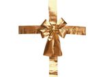 H&S Decoration | Fiocco Decorativo Per Porta - Fiocco Per Porta - 33 X 10 X 42 Cm - Oro - Fiocco Natalizio - Chiusura In Velcro