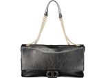 Borsa A Tracolla Nera Da Donna, Elegante Con Manici A Catena