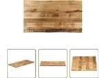 The Living Store Piano Del Tavolo Con Bordo Ad Albero 100X60X3,8 Cm Legno Massiccio Di Mango Grezzo