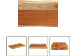The Living Store Piano D'appoggio 50X40X3,8 Cm Rettangolare In Legno Massiccio Di Acacia Bordo Albero