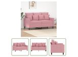 The Living Store Divano A 2 Posti Rosa 120 Cm In Velluto