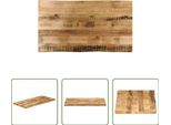 The Living Store Piano Del Tavolo Con Bordo Ad Albero 110X60X3,8 Cm Legno Massiccio Di Mango Grezzo