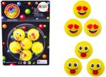 Set Di Palline Di Gomma Emoji Gialle 6 Pezzi