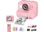Fotocamera Bambini Stampa Istantanea, Fotocamera Istantanea Selfie Fotocamera Bambini 2,4 Pollici 1080P Hd Video