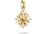 Ciondolo Thomas Sabo, Sole Con Gemme Bianche, In Argento, Placcato Oro - Thomas Sabo Modello: CC1246-414-14