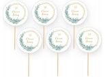 Topper Pickers Decorazione Torta Cupcakes Santo Battesimo Battesimo Boho 6Pcs