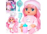 Bambola Malplay 30Cm Coniglietto Costume Biberon Specchio Pettine Accessori Regalo Da 3 Anni Piccola Badante