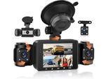 4 Canali Dashcam Auto 360 °, Con 4 X Fotocamera Fhd 1080P Anteriore E Posteriore A Sinistra A Destra, 2,4 Pollici 1080P Dash Camera Auto Con Visione Notturna Ir / Video Loop