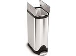 Simplehuman Cestino A Pedale A Farfalla Da 30 Litri, Acciaio Inox Spazzolato Antimpronta - 8,2X8,2X31,2 Cm; CW1824