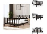 Vidaxl Letto In Legno Massiccio Di Pino Nero 135X190 Cm - Letti E Strutture Letto