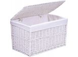 Cesto Portabiancheria Cesto Portabiancheria Giocattoli Baule In Vimini Bianco Con Coperchio 105 L