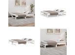 Vidaxl Letto Da Giorno Allungabile Bianco 2X(75X190) Cm In Pino Massiccio - Letto Da Giorno - Letti Da Giorno - Divano Letto - Letto Per Ospiti