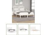 The Living Store Letto In Legno Massiccio Di Pino Bianco 135X190 Cm