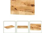 The Living Store Piano Del Tavolo 50X40X3,8 Cm Bordo Albero In Legno Massiccio Legno Di Mango Grezzo