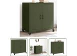 The Living Store Credenza Verde Oliva 68,5X39X72 Cm Acciaio Laminato A Freddo