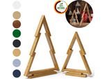 Floranica Albero Di Natale In Legno Di Pino Naturale Set 2 Pezzi Addobbi Natalizi Rustici