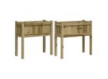 Vidaxl Fioriera 2 Pezzi Con Gambe In Legno Di Pino Impregnato